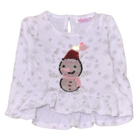 Fehér, hóemberes hosszú ujjú póló (74)