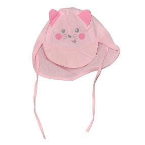 Rózsaszín, cicás nyári kalap (68-74)