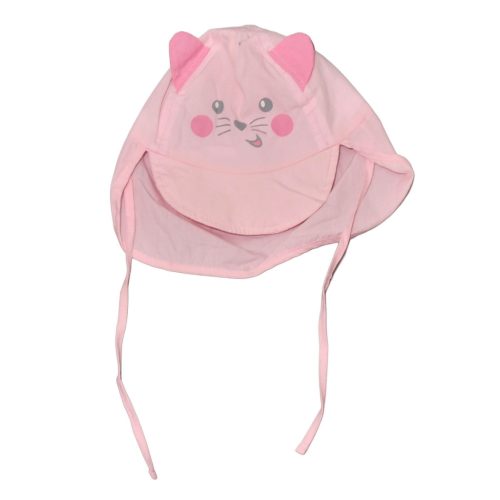 Rózsaszín, cicás nyári kalap (68-74)