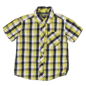  C & A - UV Zöld-Kék kockás rövid ujjú ing (104)