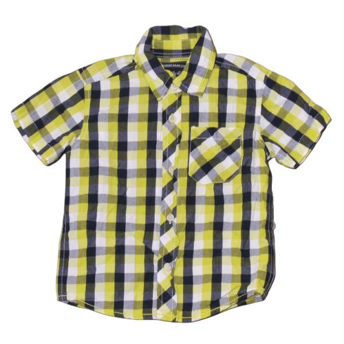  C & A - UV Zöld-Kék kockás rövid ujjú ing (104)