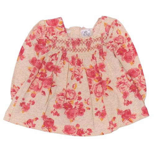  Drapp, virágmintás hosszú ujjú felső ( 62-68)