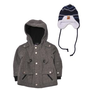  next - Szürke kabát sapkával ( 80-86)