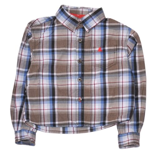  Barna-Kék kockás hosszú ujjú ing ( 92-98)