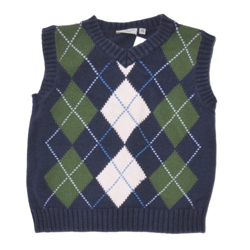  Kék káró kockás mellény ( 98-104)