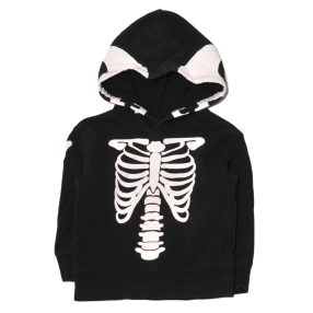  H&M - Fekete, csontváz mintás pulóver ( 110-116)