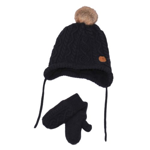  H&M - Kék  sapka és kesztyű szett ( 98-104)