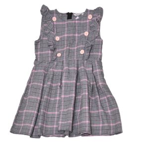  Szürke, Rózsaszín kockás  ruha (152)