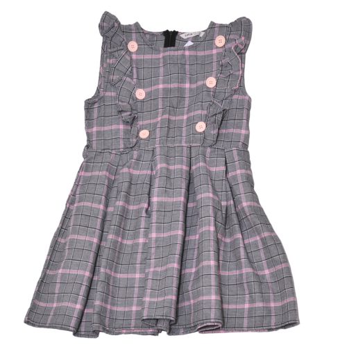  Szürke, Rózsaszín kockás  ruha (152)