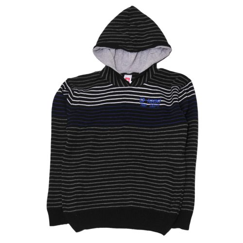  C&A -  Fekete-Szürke csíkos  kötött pulóver ( 146-152)