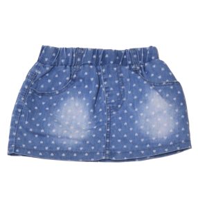 Kék, szívecskés  farmer szoknya ( 98-104)