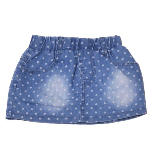 Kék, szívecskés  farmer szoknya ( 98-104)