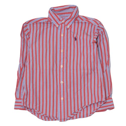  Ralph Lauren -  Piros, kék csíkos  hosszú ujjú ing (110)