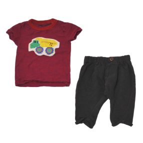  H&M/Next -  Szürke, Piros ruha szett (68)