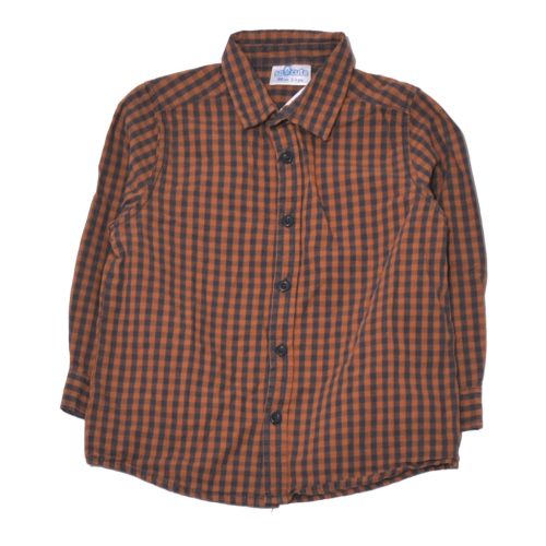 Barna-Kék kockás  hosszú ujjú ing (98)