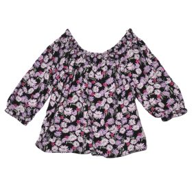  Fekete, virágmintás  felső ( 146-152)