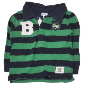 Zöld-Kék csíkos galléros póló (74-80)