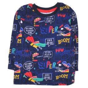Kék, képregényes hosszú ujjú póló (80)