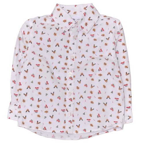 Fehér, karácsonyi hosszú ujjú ing (104)