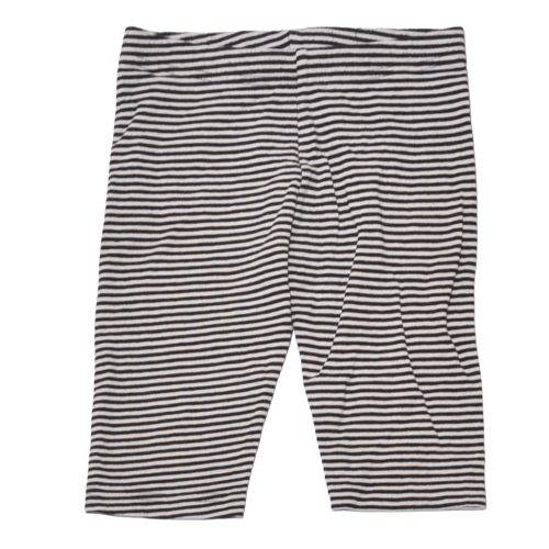 Fekete, fehér csíkos rövidszárú leggings (104-116*)