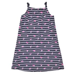 Sötétkék, csíkos ruha (140-146)