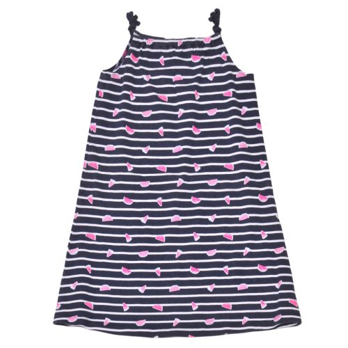 Sötétkék, csíkos ruha (140-146)