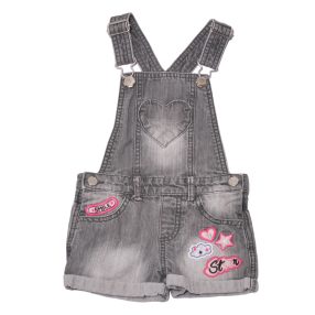 Szürke rövidszárú kantáros farmernadrág (98-104)