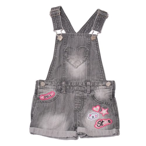 Szürke rövidszárú kantáros farmernadrág (98-104)