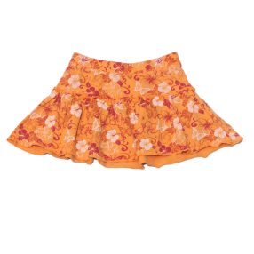Narancssárga, virágmintás szoknya (104)