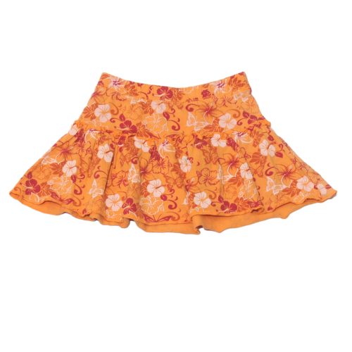 Narancssárga, virágmintás szoknya (104)