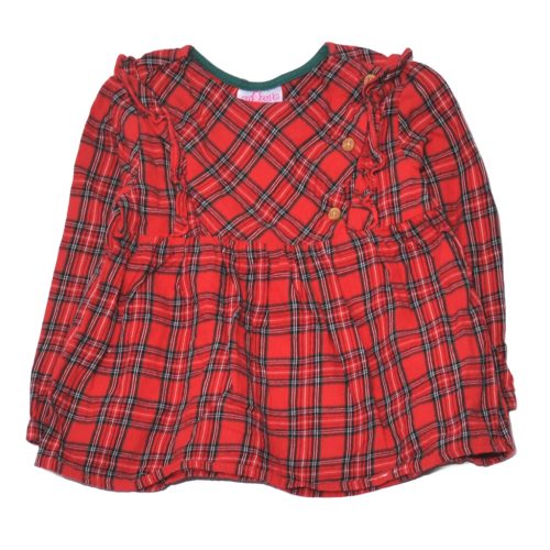 Piros kockás hosszított blúz (92)