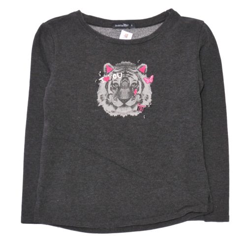 Szürke, tigrises pulóver (128)