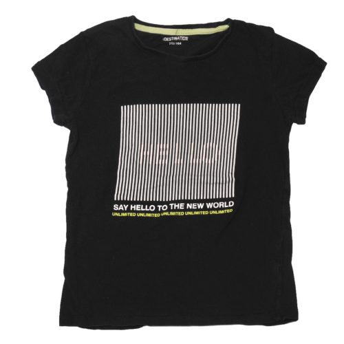 Fekete, mintás póló (158-164)