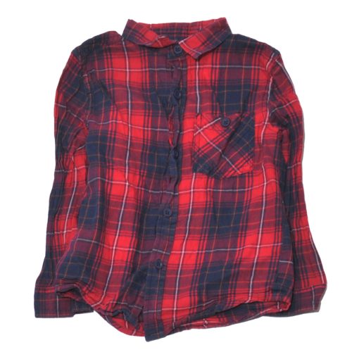 piros-kék kockás hosszú ujjú ing (104-110)