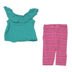 Zöld, rózsaszín ruha szett (104)