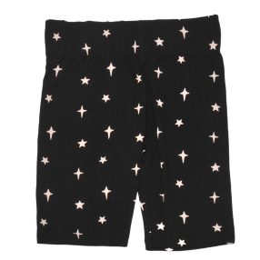 Fekete, csillagos rövidszárú leggings (146)