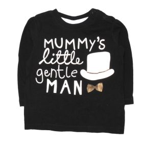 H&M - Fekete, feliratos hosszú ujjú póló (74)