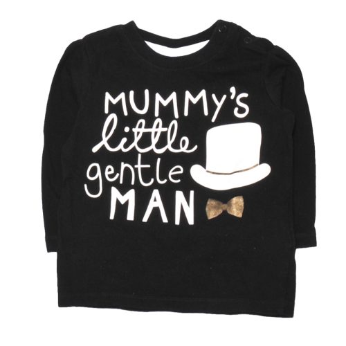 H&M - Fekete, feliratos hosszú ujjú póló (74)