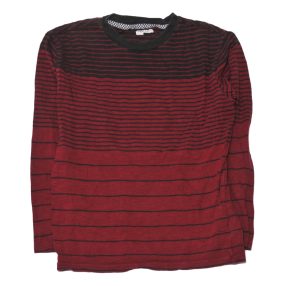 Gap - Bordó-szürke csíkos hosszú ujjú póló (164)