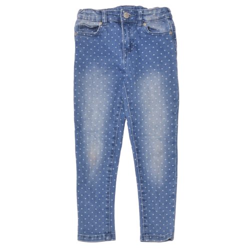 Világoskék, pöttyös farmernadrág (116)