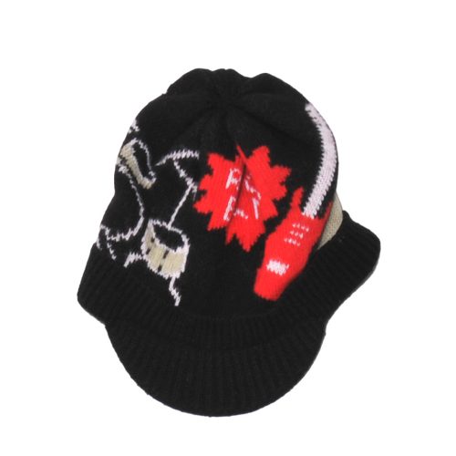 Fekete, rock kötött sapka (80-92*)