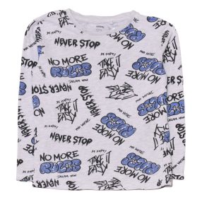 Szürke, feliratos hosszú ujjú póló (122)