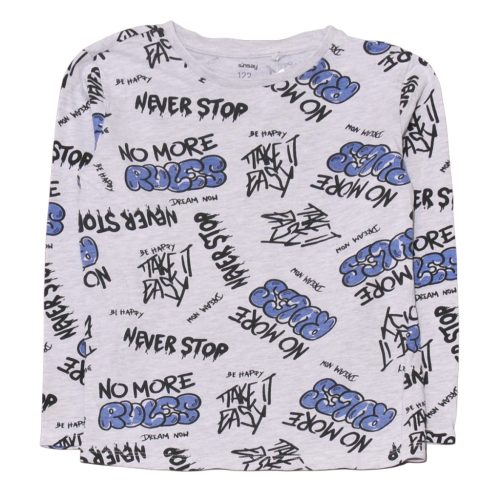 Szürke, feliratos hosszú ujjú póló (122)