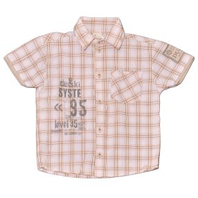 Drapp kockás hosszú ujjú ing (116)