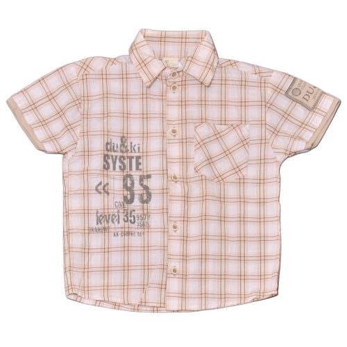 Drapp kockás hosszú ujjú ing (116)