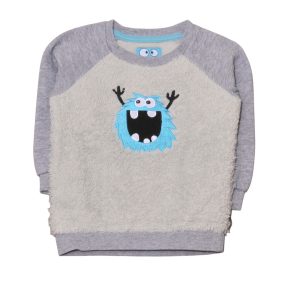 Szürke, szörnyes pulóver (86-92)