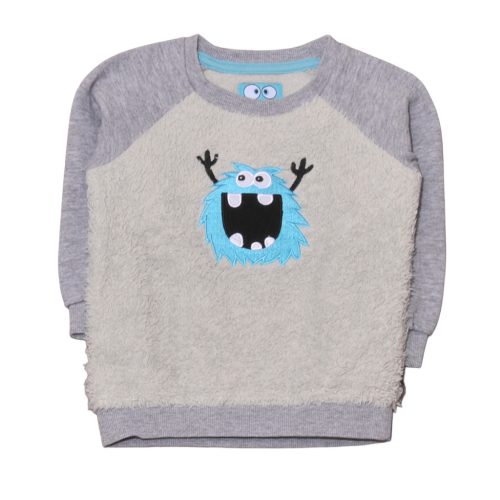 Szürke, szörnyes pulóver (86-92)