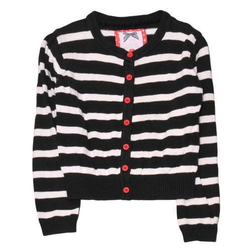 Fekete-fehér csíkos kardigán (122-128)