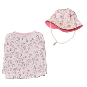 Fehér, unikornisos ruha szett (104-110)