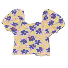 Zara - Sárga, kék virágmintás top (164)
